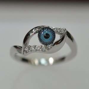  Silver & Cz Evil Eye Ring Jewelry