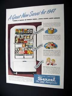 Servel Gas Refrigerator 1947 print Ad  