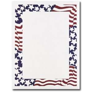   Patriotic American Flag Letterhead & Flyer Paper Patio, Lawn & Garden