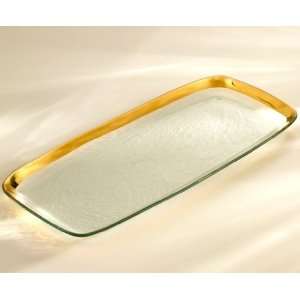 Roman Antique larg rectangular platter Handmade glass 20 x 9 1/2 