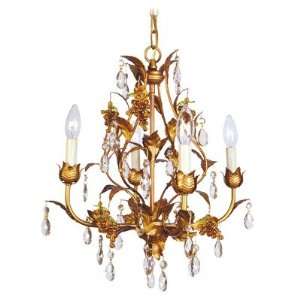  Livex 8194 55 Athena 4 Light Chandeliers in Autumn Gold 
