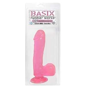 Bundle Basix 7.5in Pink Dong W/Suction Cup and 2 pack of Pink Silicone 