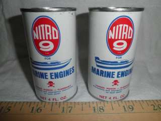 Vintage NITRO 9 Marine Oil Fuel Additive Cans NEW  