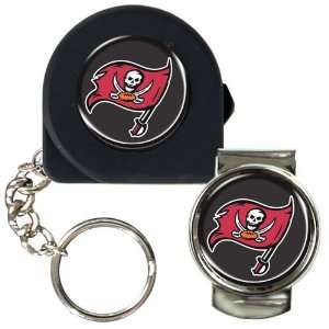Tampa Bay Buccaneers 6 Tape Measure Key Chain and Money Clip Set