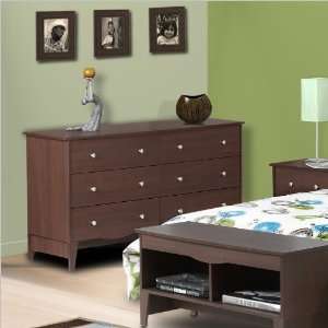  Nexera Capri 6 Drawer Double Dresser in Moka Furniture 