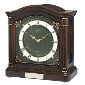   11 1/2 High Wood And Glass Bulova Mantel Clock