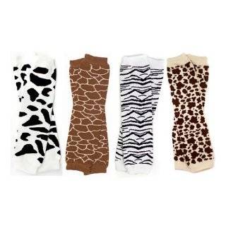 My Little Legs Animal print 4 pack of leg warmers in cow, giraffe 