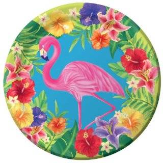 Hibiscus Heat Flamingo 9 inch Paper Plates 25 Per Pack