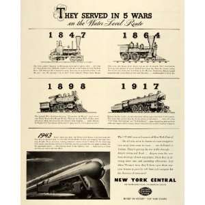  1943 Ad New York Central Railway Train War History 