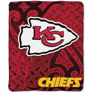  Kansas City Chiefs Royal Plush Raschel NFL Blanket (Tattoo 