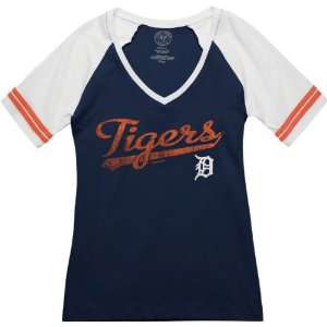  Detroit Tigers Womens 47 Brand Slugger V Neck T Shirt 