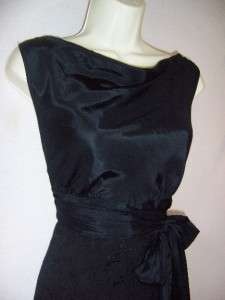   Black Lace Drape Cowl Neck Evening Cocktail Dress M 6 8 10 NWT  