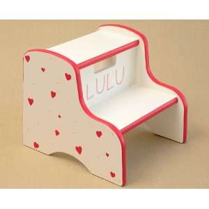  hand painted kids step stool   hearts