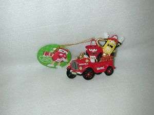 CHRISTMAS 3 IN.RESIN M & M FIRE TRUCK ORNAMENT NEW  