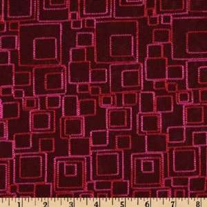  54 Wide Embroidered Faille Microchip Rhubarb Fabric By 