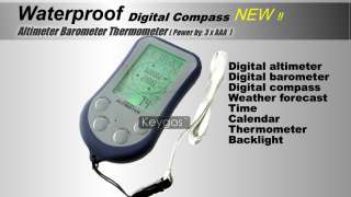 Digital LCD Compass Altimeter Thermometer Barometer BLU  