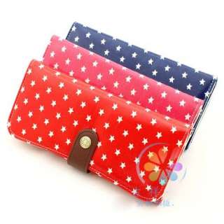 new cute lady women fashion trifold button long clutch wallet handbag 