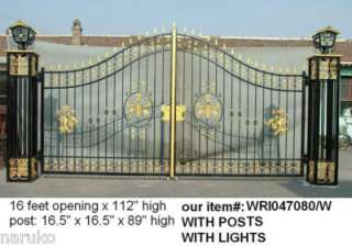 VICTORIAN STYLE no casted parts 16ft HAND WROUGHT IRON DRIVEWAY GATES 