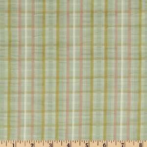  56 Wide Dickens Seersucker Plaid Celadon Fabric By The 