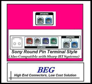 SONY OEM PROPRIETARY SPEAKER CONNECTORS FOR SYSTEMS WITH ROUND PIN 