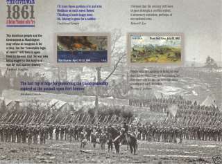2011 The Civil War 1861 (Forever) Souvenir Sheet of 12  