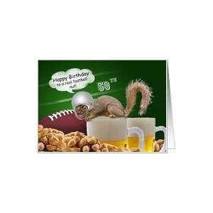   50th Birthday Squirrel Football Themed Cards Card Toys & Games