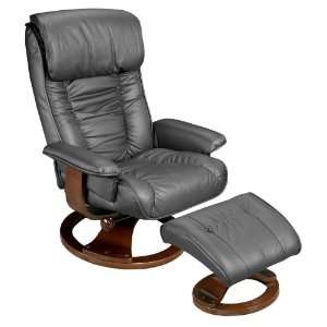  GSC International Madison Leather Recliner and Ottoman 
