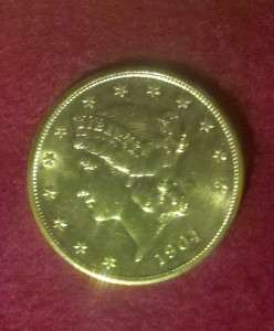 1904 $20 Liberty Head Gold Double Eagle 1oz. Gold Coin Beautiful AU 