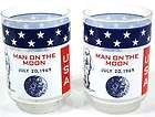 vintage glass tumblers apollo 11 man on the moon july