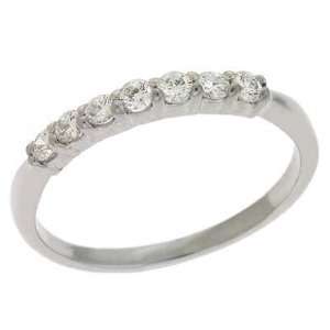  14k White Shared Prong 0.34 Ct Diamond Band Ring 