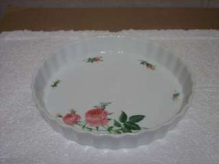 CHRISTINEHOLM 10 QUICHE PAN PRETTY PINK ROSES & BUDS  