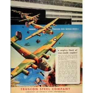  1942 Ad Truscon Steel Hangar Plane Door Bomber WWII Army 
