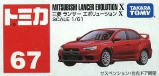   No.67 Mitsubishi Lancer Evolution Evo X 10 161 Diecast Car  