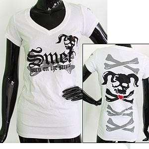 NWT Smet T Shirts/Top Grit Skull White 100%Authentic  