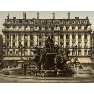  Vintage Travel Poster   Bartholdi Fountain Lyons France 24 