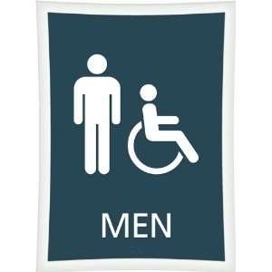  Men Bathroom Sign, Men/Handicapped, 11.375 x 8.375 
