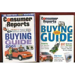  Consumer Reports Buying guides 2001/2003 2 guides 