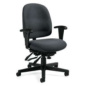   Fabric Low Back Office Chair with Arms, Graphite