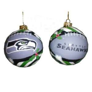  Seattle Seahawks Hand Painted Glass Ball Ornament Sports 