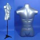 New HR 096M Silver Male Inflatable Torso Form Mannequin