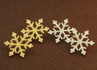 Pairs Of Snow Flake Gold & Platinum Plated Stud Earrings For 