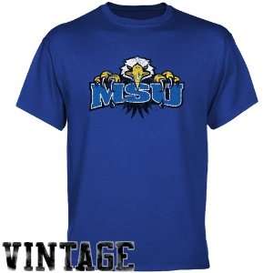 Morehead State Eagles Royal Blue Distressed Logo Vintage T shirt