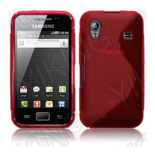 new TPU Wave Soft Gel Case Samsung Galaxy Ace S5830 Red free postage 