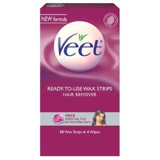   , Face, Essential Oils and Velvet Rose Scent, Ready to Use Wax Strips