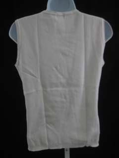 ICEBERG JEANS White Aqua Logo Sleeveless Shirt Top L  