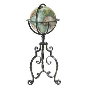 18th C. Desk Globe, Baroque Iron 