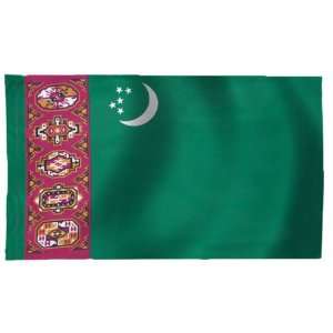  Turkmenistan Flag 3X5 Foot Nylon PH Patio, Lawn & Garden