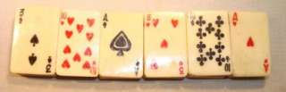 Ox Bone Playing Card Bracelet Poker Gambling Spades Clubs Diamonds 