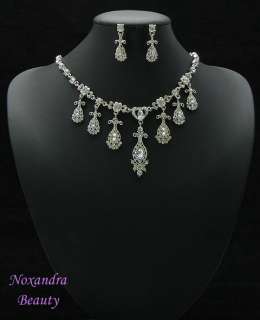 Bridal Wedding Classic RS Necklace Earrings Set SY2520  
