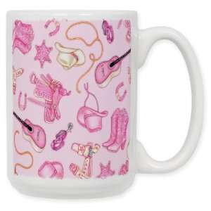  Cowgirl   Pink 15 Oz. Ceramic Coffee Mug